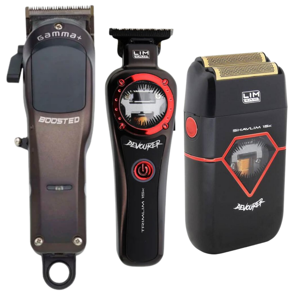 Gamma Piu Boosted Clipper + Devourer Trimmer Trimlim + Shavlim Devourer Shaver