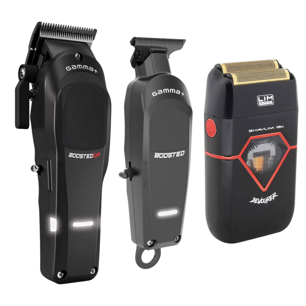 Gamma Piu Boosted Up + Boosted Trimmer + Shavlim Devourer Shaver