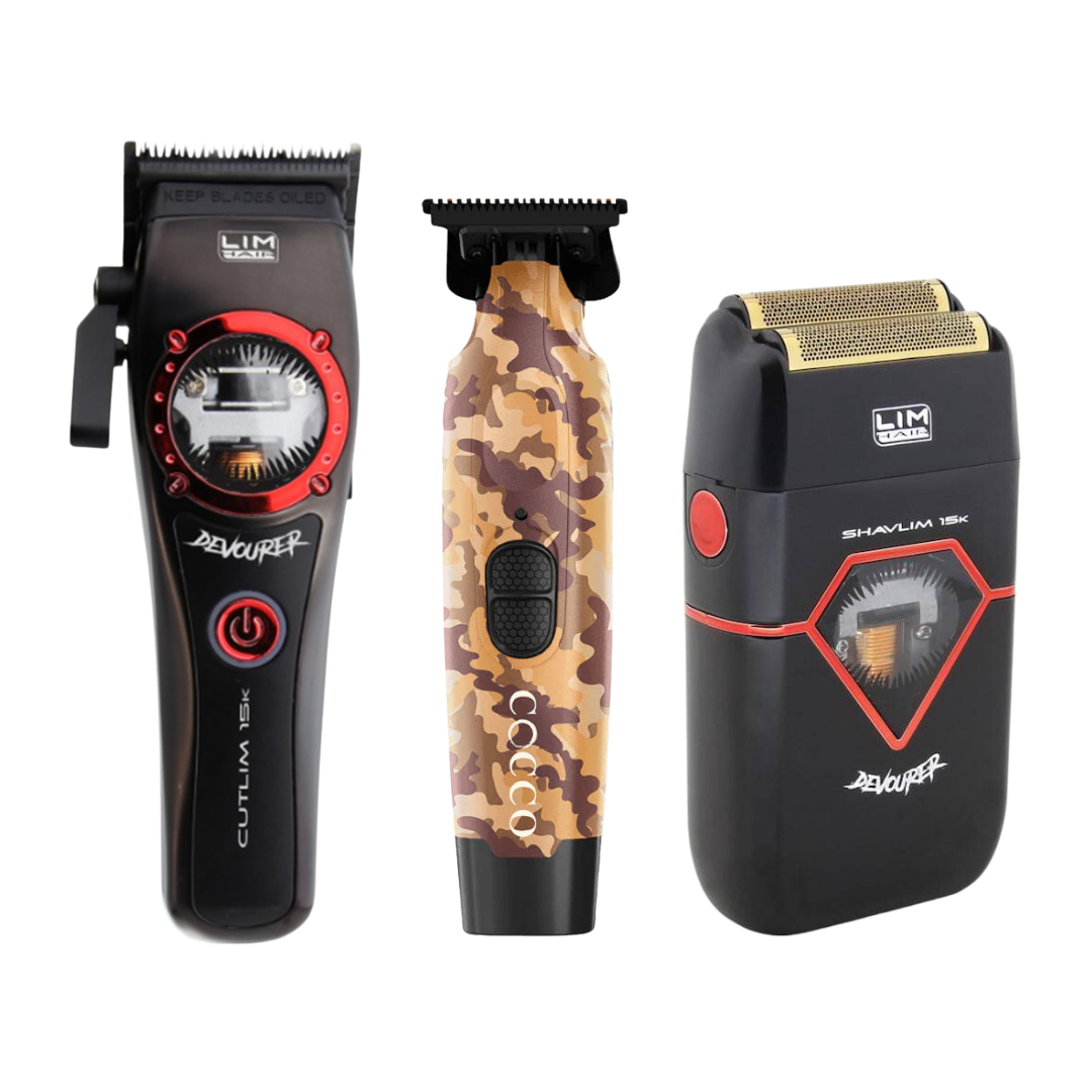 Cutlim Devourer Clipper + Cocco Hyper Veloce Trimmer + Shavlim Devourer Shaver