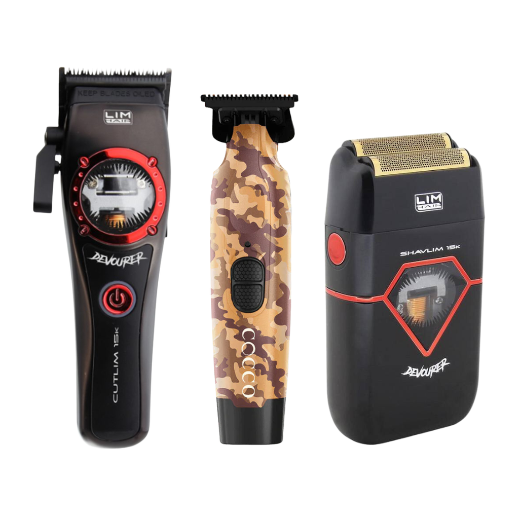 Cutlim Devourer Clipper + Cocco Hyper Veloce Trimmer + Shavlim Devourer Shaver