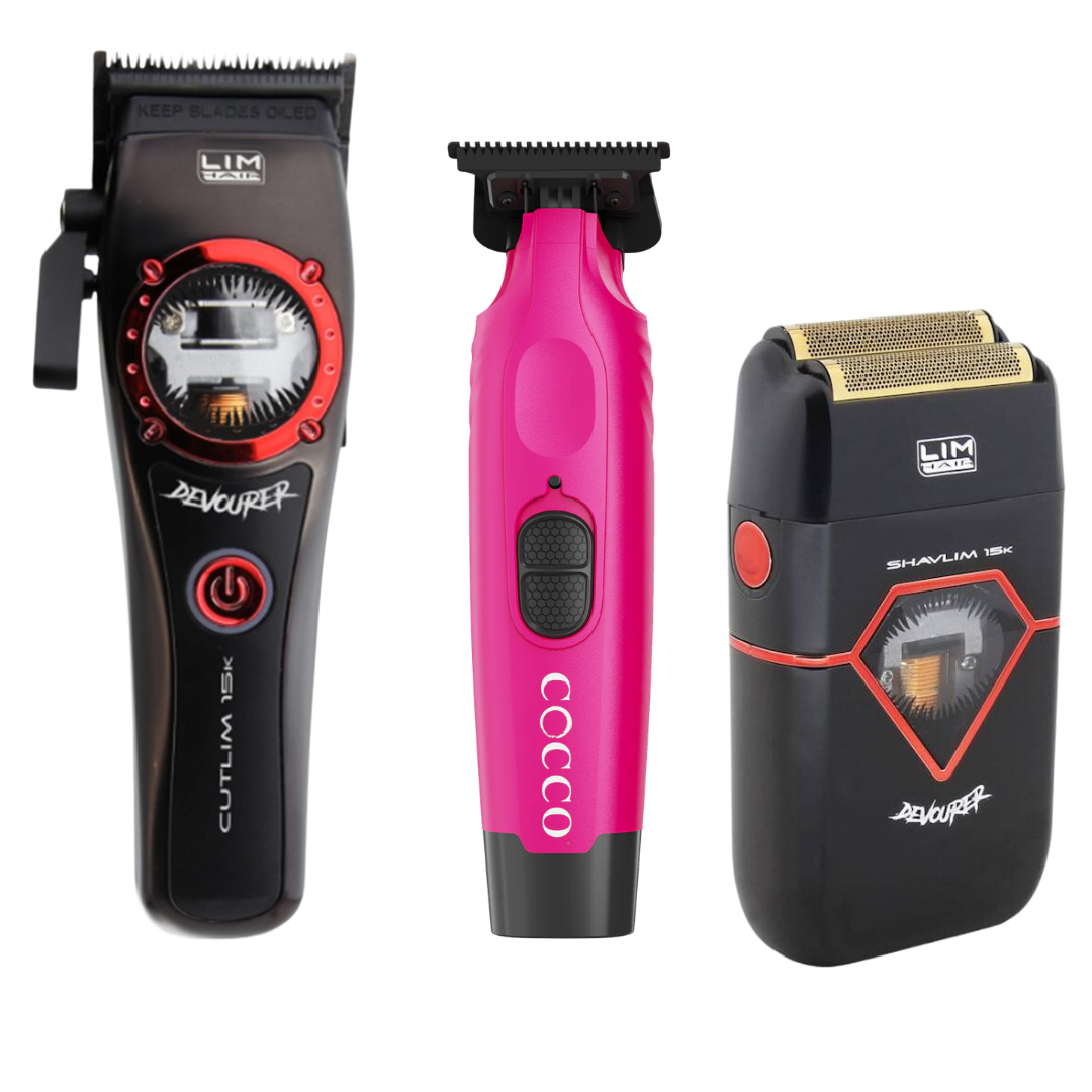 Cutlim Devourer Clipper + Cocco Hyper Veloce Trimmer + Shavlim Devourer Shaver