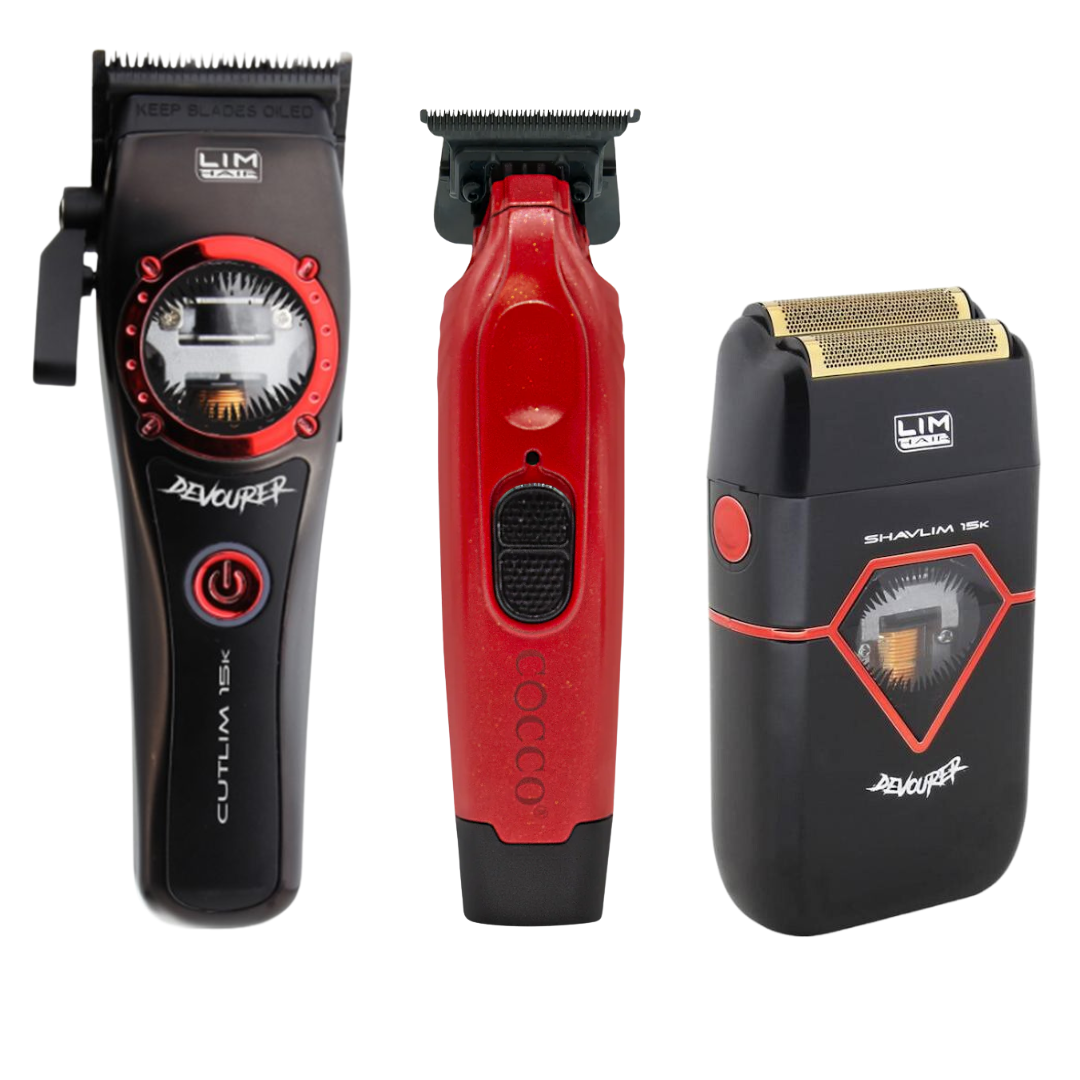 Cutlim Devourer Clipper + Cocco Hyper Veloce Trimmer + Shavlim Devourer Shaver