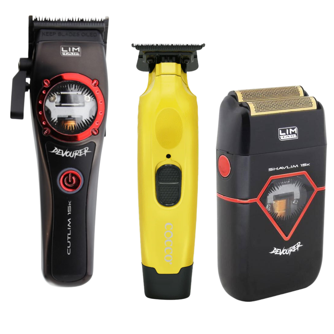 Cutlim Devourer Clipper + Cocco Hyper Veloce Trimmer + Shavlim Devourer Shaver