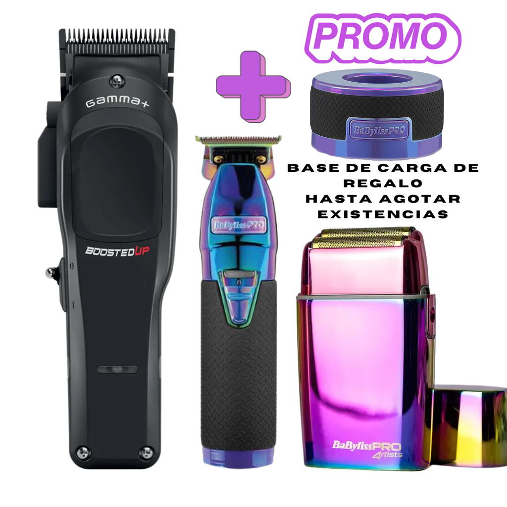 Gamma Piu Boosted Up Clipper + Skeleton Boost Trimmer Babyliss + FX02 Shaver Babyliss
