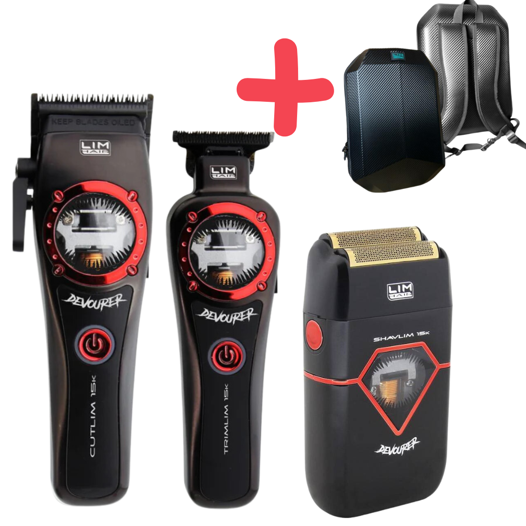 Combo Clipper Trimmer y Shaver Devourer + Mochila Regalo (Cutilim + Trimlim + Shavlim)