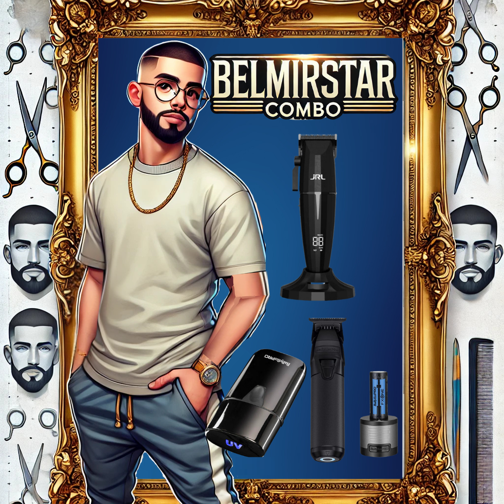 Belmirstar Combo: JRL Onyx Clipper + FXONE Trimmer + UV Double Foil Shaver Babyliss