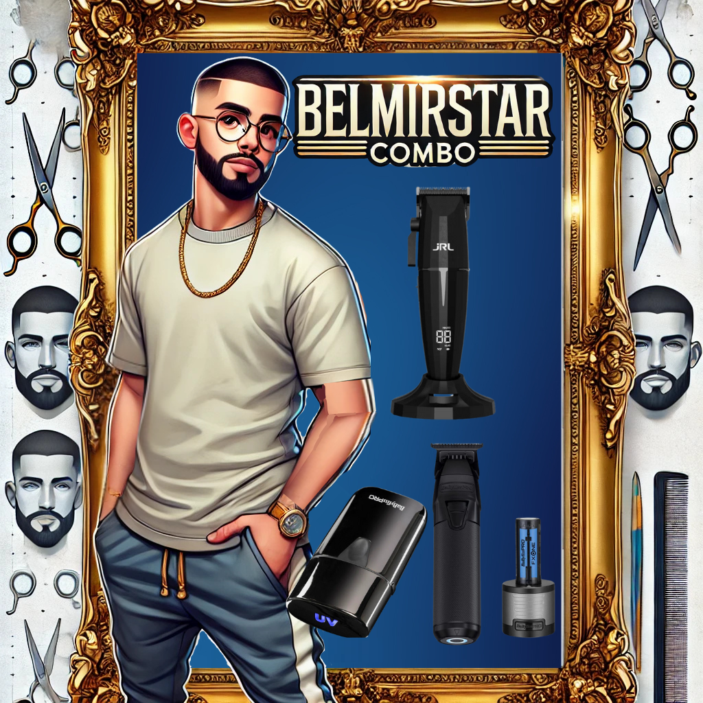 Belmirstar Combo: JRL Onyx Clipper + FXONE Skeleton Trimmer + UV Double Foil Shaver Babyliss