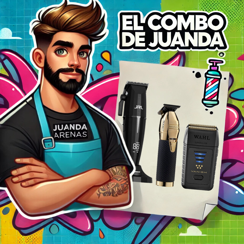 El combo de Juanda: JRL Onyx Clipper + Skeleton Boost Trimmer + Wahl Vanish Shaver