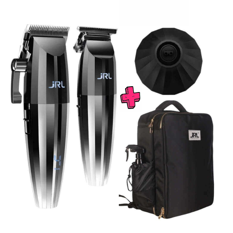 Máquina de Corte Combo Kit Silver Clipper y Trimmer 2022 JRL + Mochila BackPack Gold Collection JRL JRL