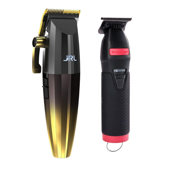 Máquina de Corte Fresh Fade 2020C Gold Clipper JRL + PRO Skeleton Trimmer Boost Babyliss JRL