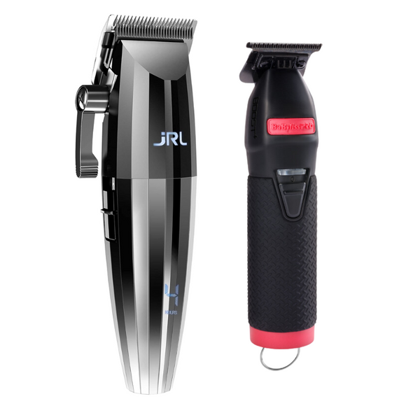 Máquina de Corte Fresh Fade 2020C Silver Clipper JRL + PRO Skeleton Trimmer Boost Babyliss JRL