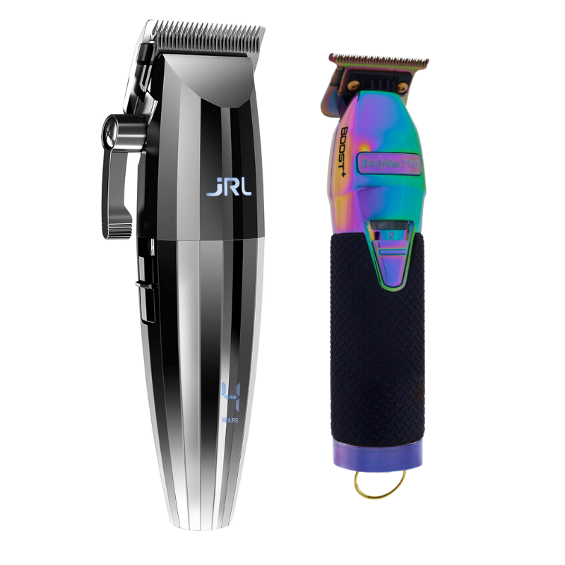 Máquina de Corte Fresh Fade 2020C Silver Clipper JRL + PRO Skeleton Trimmer Boost Babyliss JRL