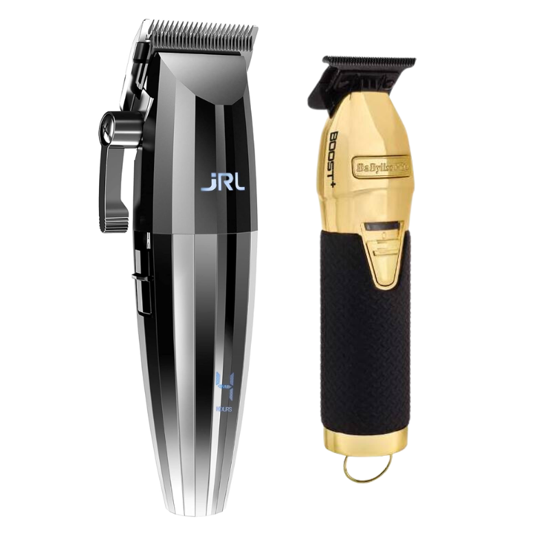 Máquina de Corte Fresh Fade 2020C Silver Clipper JRL + PRO Skeleton Trimmer Boost Babyliss JRL