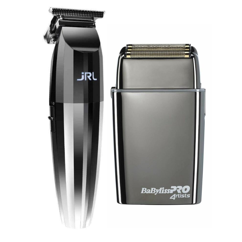 Máquina de Corte Fresh Fade 2020T Silver JRL + Afeitadora Shaver Foil FX02 Babyliss Devenur