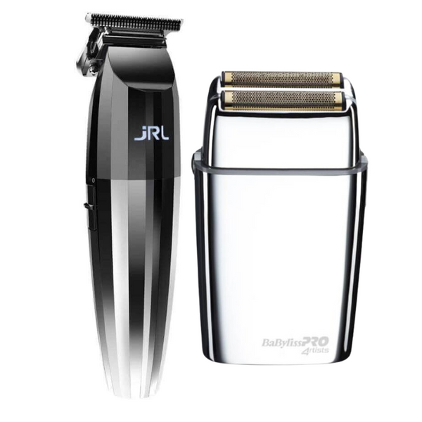 Máquina de Corte Fresh Fade 2020T Silver JRL + Afeitadora Shaver Foil FX02 Babyliss Devenur