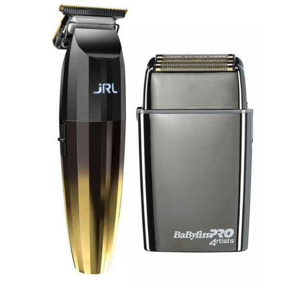 Máquina de Corte Fresh Fade 2020T Gold Trimmer JRL + Afeitadora Shaver Foil FX02 Babyliss Devenur