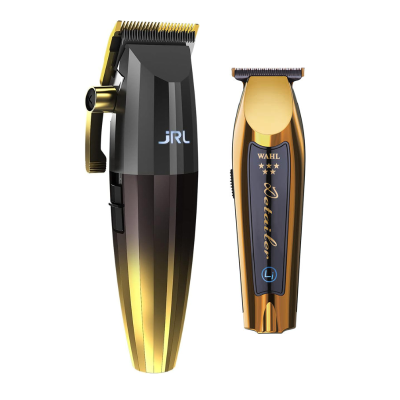 Máquina de Corte Fresh Fade 2020C Clipper JRL + Máquina de Corte Detailer Gold Trimmer Cordless Wahl JRL