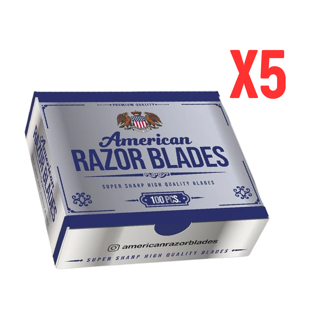 X5 Paquetes de American Razor Blades (100x5)