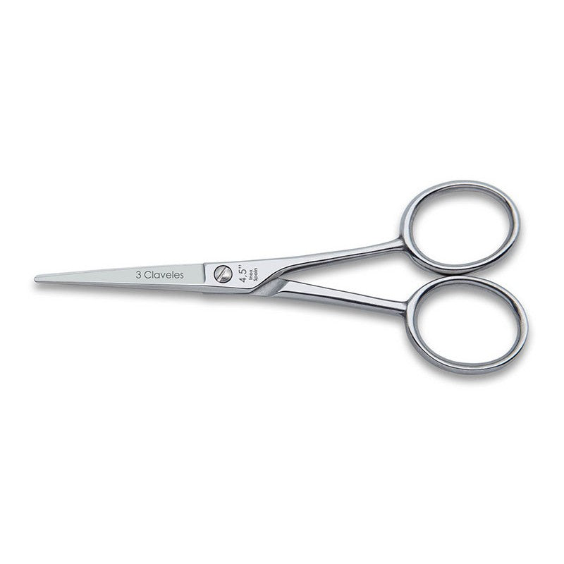 Tijera de Corte para Bigote Recta INOX 4.5" D 3Claveles