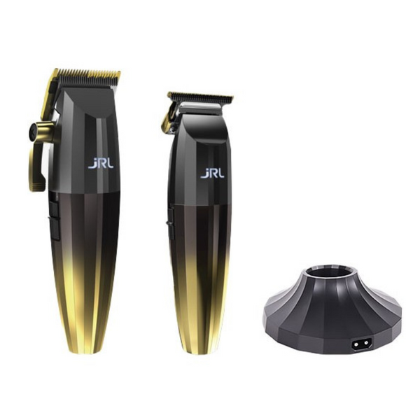Combo JRL Clipper y Trimmer 2022 Kit Gold con Base de Carga Lama Barber